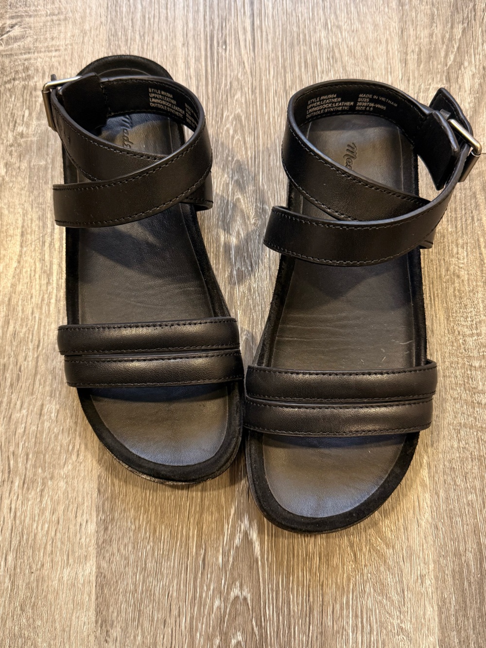 Madewell Black Leather Strappy Women's Sandals